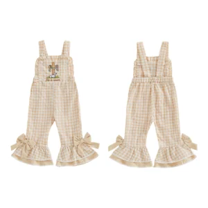 Girls Romper Jumpsuit with Bow Headband Set