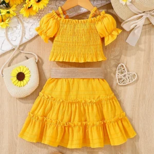 2Pcs Toddler Girl Summer Outfit Set