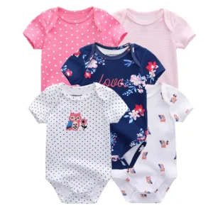 Summer 5 Piece Fashion Cartoon Boys and Girls Bodysuits